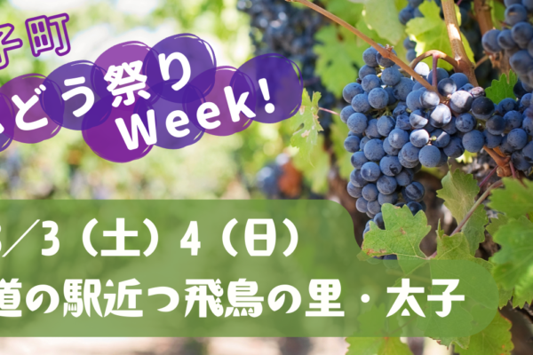 8月3・4日は道の駅近つ飛鳥の里・太子のぶどう祭りWeek！